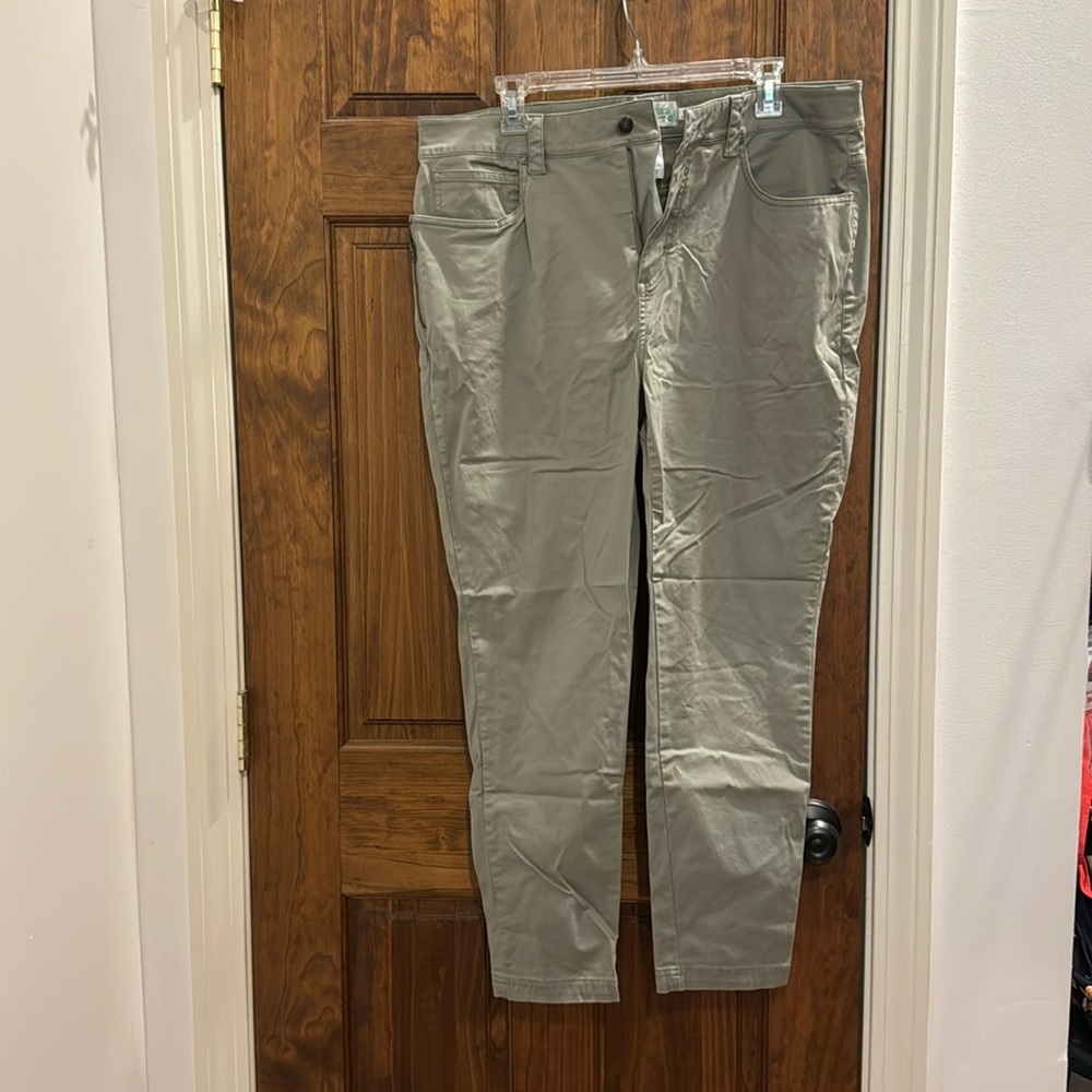 Organic cotton Aventura pants, gray green, size 14